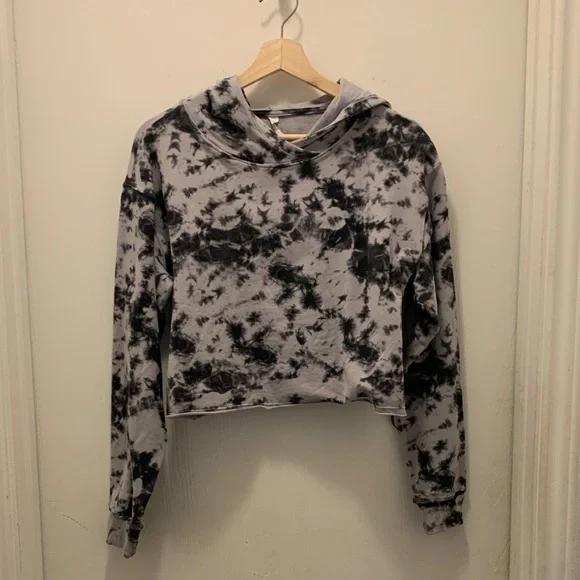 DYI Black and Gray Tie-Dye Hoodie - Picture 1 of 3